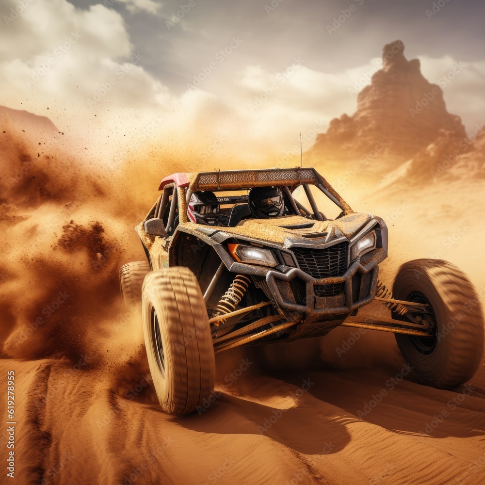 Racing virtual reality offroad vehicles navigating challenging terrains and conquering obstacles 