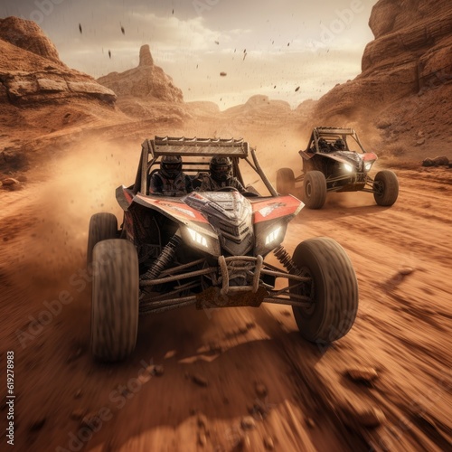 Racing virtual reality offroad vehicles navigating challenging terrains and conquering obstacles  © Brandon