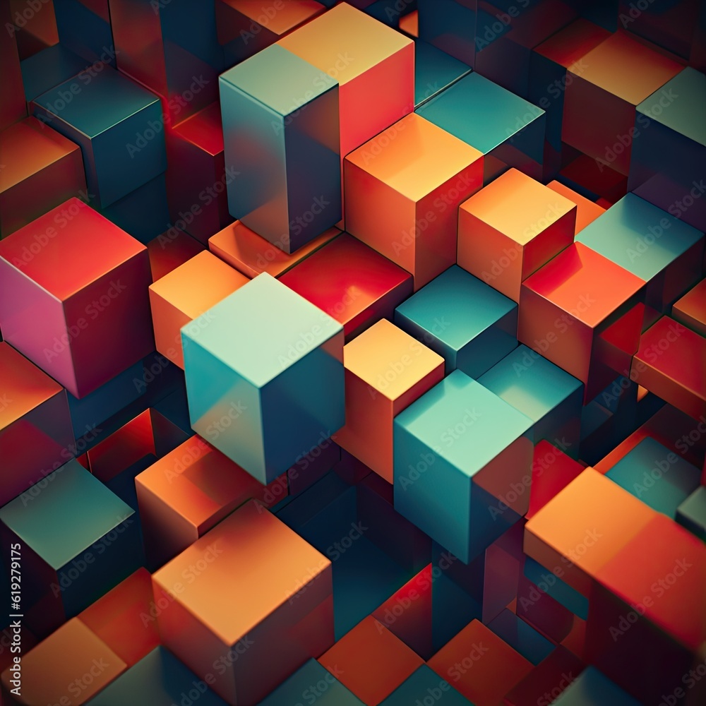 Obraz premium Retro geometric pattern with a 70s vibe 