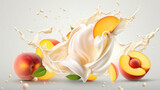 Peach into milk yoghurt sour cream Splash