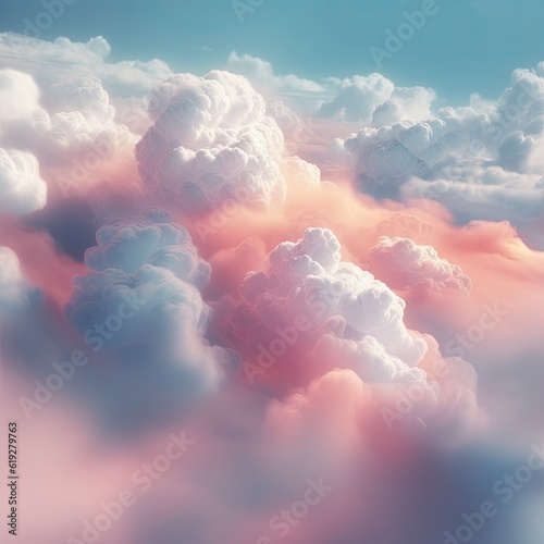 Soft pastel clouds in a dreamy abstract sky 