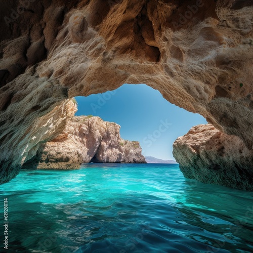 Stunning view of a natural arch over turquoise waters 