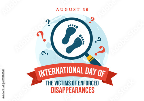 International Day of the Victims of Enforced Disappearances Vector Illustration on August 30 with Missing Person or Lost People Templates