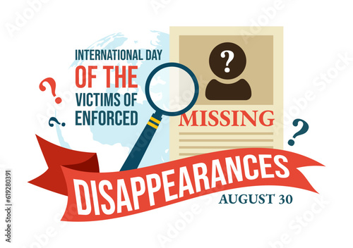 International Day of the Victims of Enforced Disappearances Vector Illustration on August 30 with Missing Person or Lost People Templates