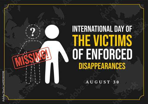 International Day of the Victims of Enforced Disappearances Vector Illustration on August 30 with Missing Person or Lost People Templates