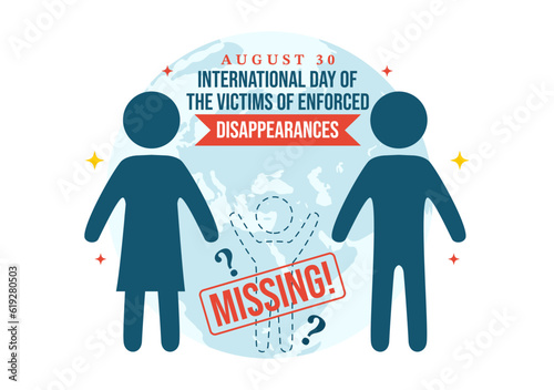 International Day of the Victims of Enforced Disappearances Vector Illustration on August 30 with Missing Person or Lost People Templates