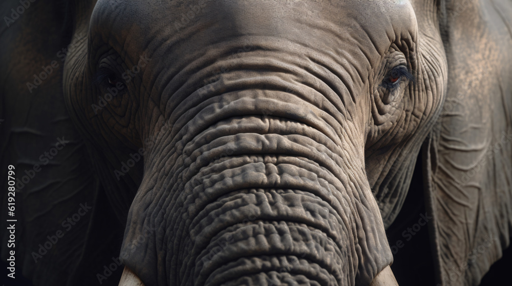 close up of a elephant animal mammal wildlife eye generative ai