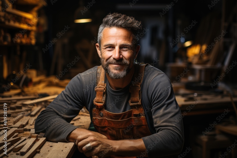 A 45-year-old black-haired carpenter, he is proud, determined, diligent in creating pieces that reflect quality craftsmanship.