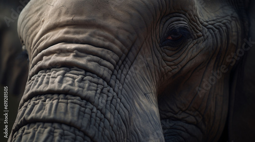 close up of a elephant animal mammal wildlife eye generative ai