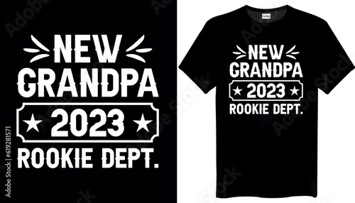 New Grandpa 2023 Rookie Dept Grandparents Day T-Shirt Design