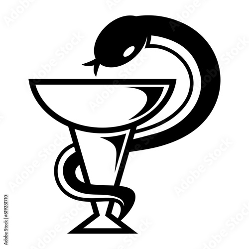 Pharmacy medical snake icon template