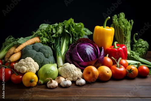 front view of vegetables