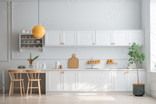 modern kitchen room with furniture