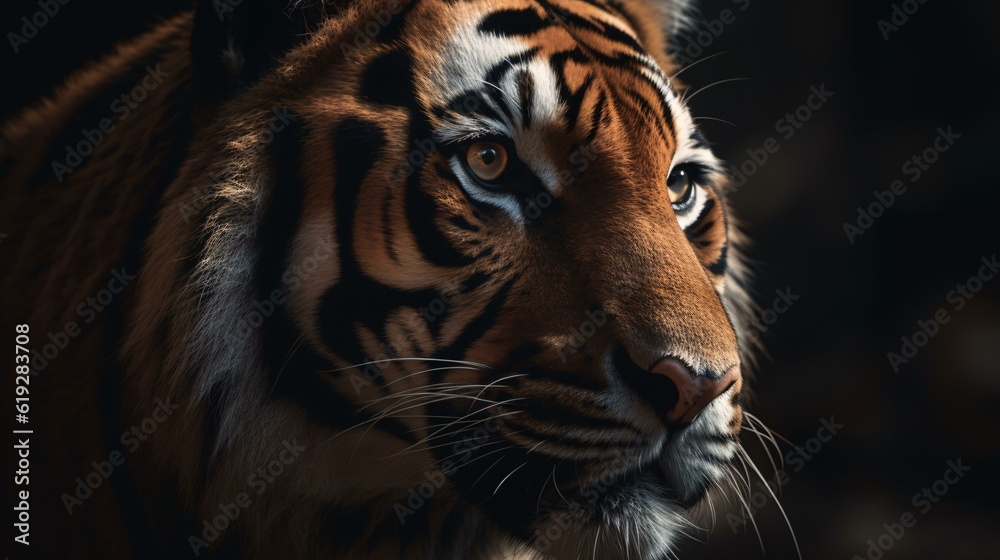 Naklejka premium portrait of a tiger generative ai