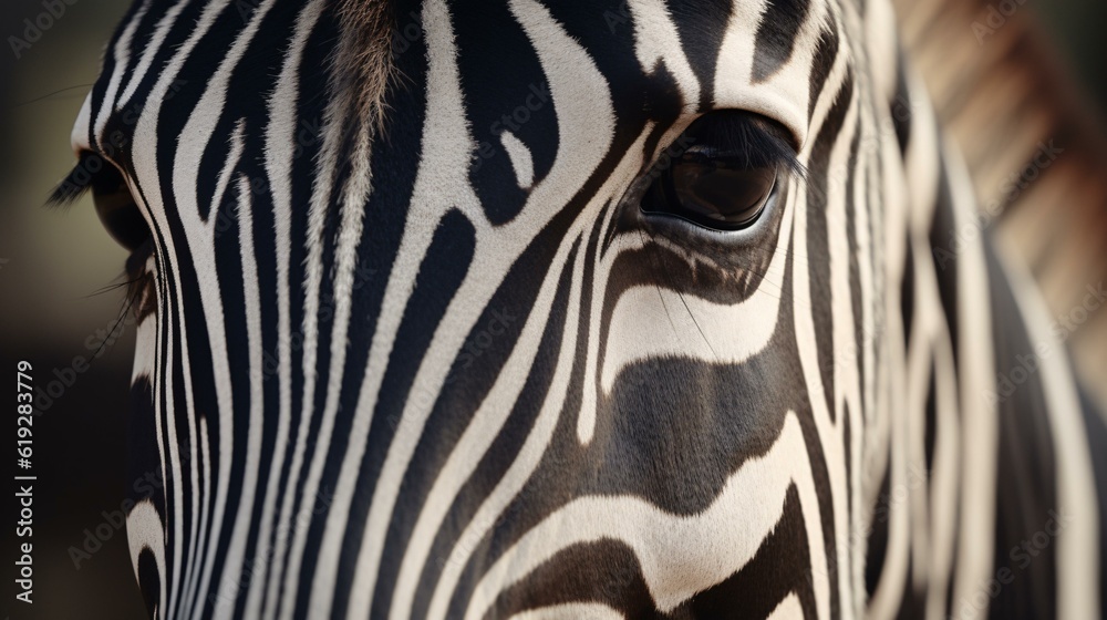 Naklejka premium zebra close up animal mammal wild generative ai