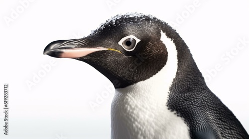 penguin on white background generative ai © KWY