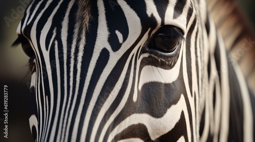 zebra close up animal mammal wild generative ai