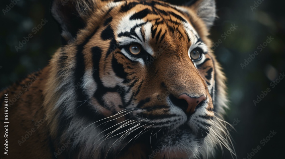 Fototapeta premium portrait of a tiger generative ai