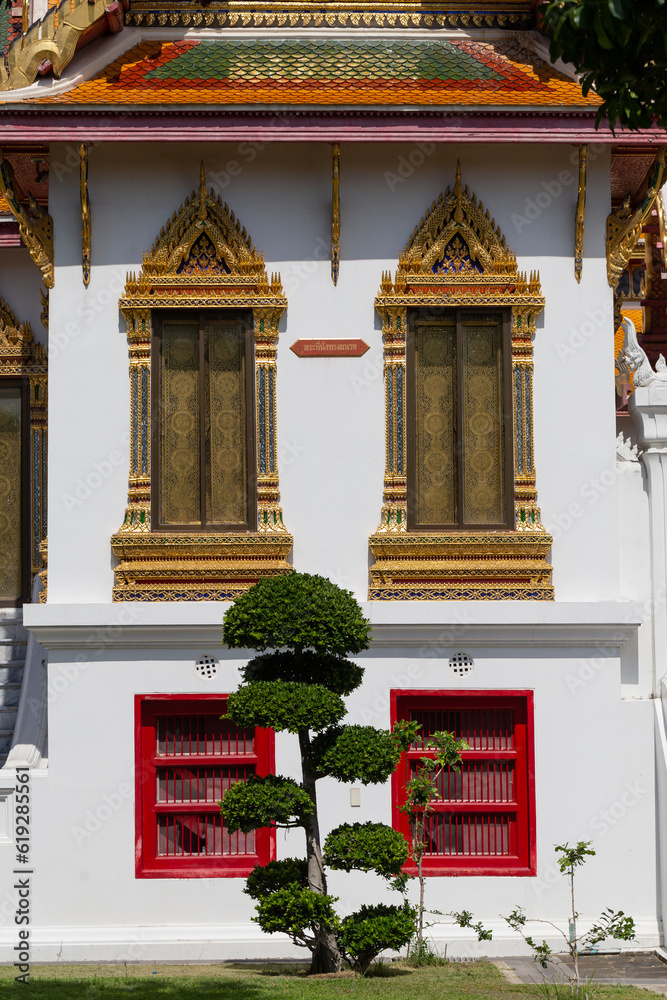The beautiful patterns of doors and windows of ancient temples can be found everywhere in Thailand. The beautiful patterns of doors and windows of ancient temples can be found everywhere in Thailand.