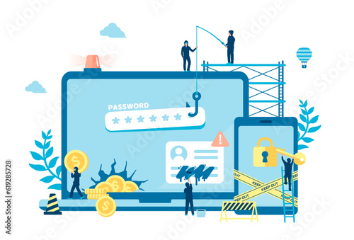 Cyber crime ( Internet security ) vector illustration