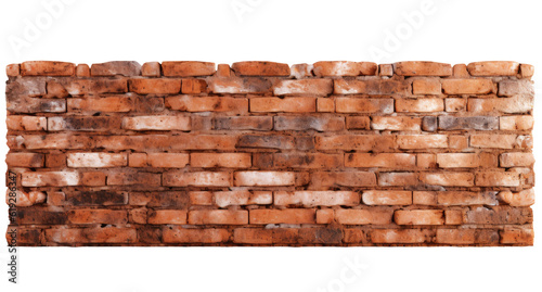 Brown brick wall isolated on transparent background