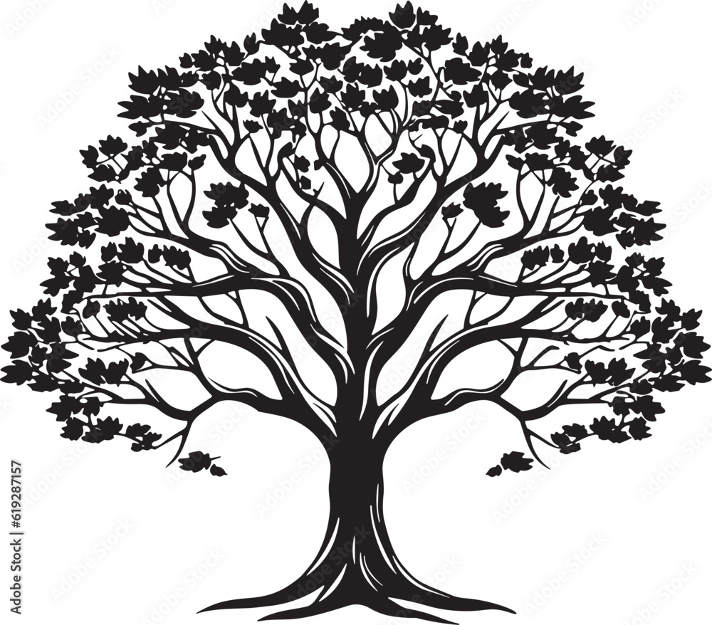 Obraz premium Tree Silhouette, Family Tree