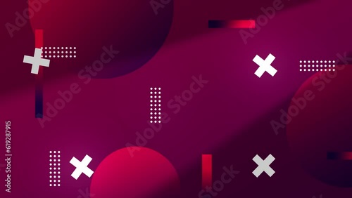 Vector animation geometric background with spot light effect. Pink purple background with glow light effect.