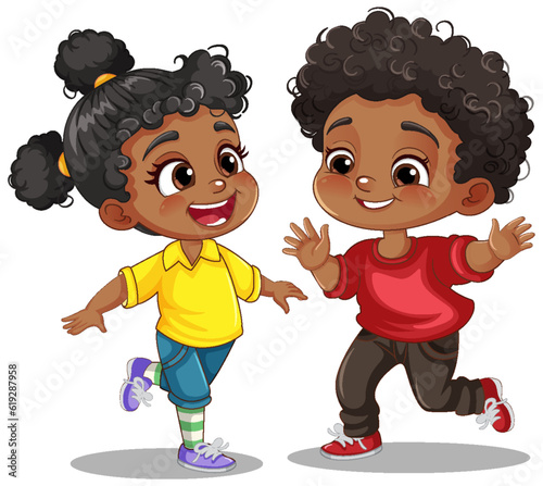 Kids Different Races Dancing Together