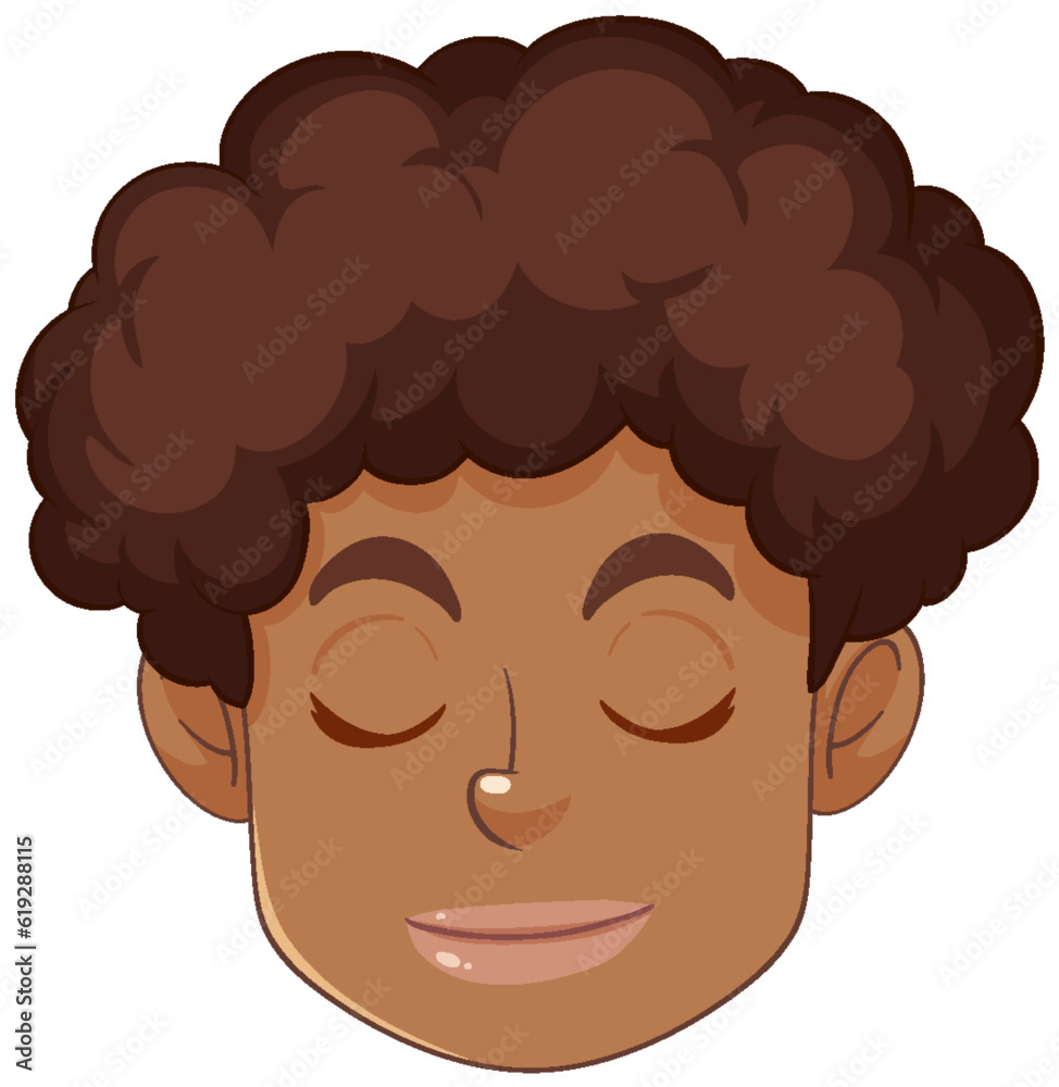 Male cartoon face closing his eyes Male cartoon face closing his eyes