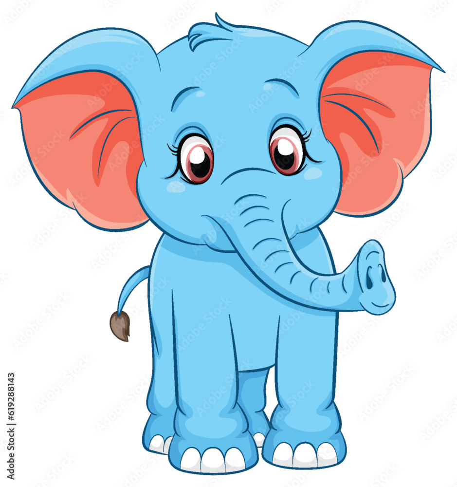 Fototapeta premium Cute simple elephant cartoon isolated