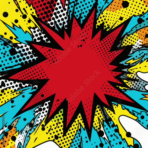 Abstract pop art background vector template, Colorful Comic Background illustration