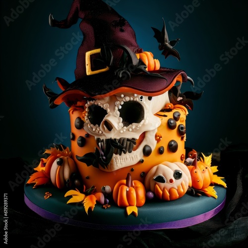 Halloween cake  Made by artificial intelligence