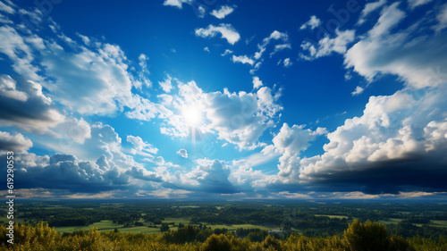 Beautiful blue sky cloudsfor background. Panorama of sky © Tkz26 Graphics