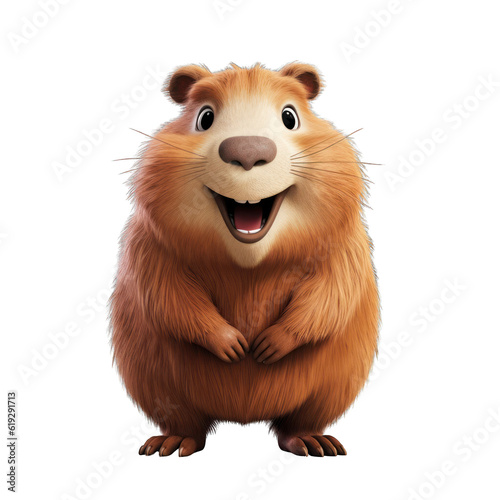 Capybara: Gentle Giant Rodent in Cute Cartoon Avatar. Generative AI.