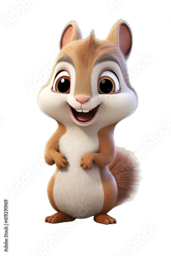 Squirrel: Acorn-Loving Tail Climber as Cute Cartoon Avatar. Generative AI.