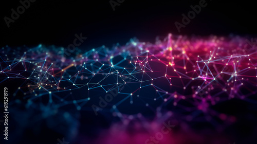 3D network connections with plexus design background © Jezper