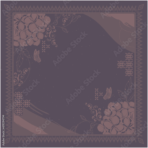 beautiful brown floral scarf hijab template