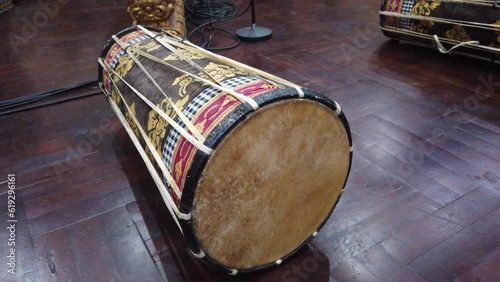 Kendang, Rounded Traditional Wooden Handmade Drums for Indonesian Gamelan Music photo