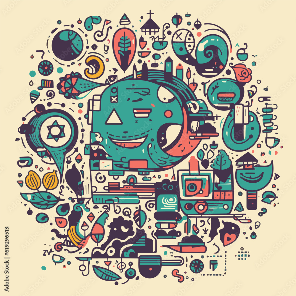 Fototapeta premium doodle art design with abstract style 