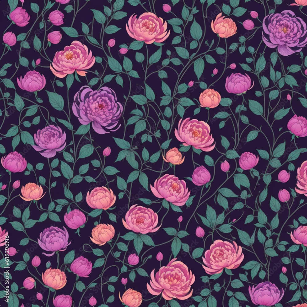 Naklejka premium seamless floral pattern