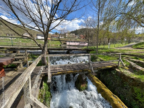 Remains of former mills at the sources of the Gacka river or the former mill on Tonkovic spring, Croatia (Ostaci nekadašnjih mlinova na izvorima rijeke Gacke ili bivše mlinice na Tonković vrilu - Hrva photo