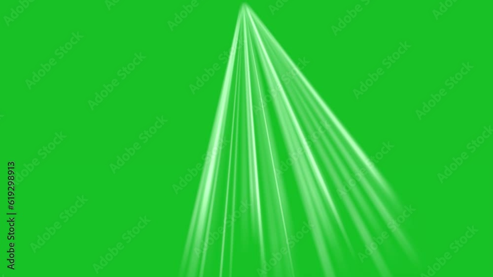 Stage lights ( light rays ) on green screen background motion graphic effects. 