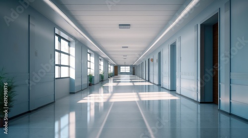 empty hospital corridor  best for background concepts and ideas for business presentation background  wallpaper and backdrop