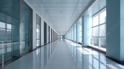 long empty office corridor, best for background concepts and ideas for business presentation background, wallpaper and backdrop