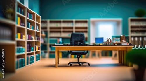 a miniature version of office setup ,  empty office space, best for background concepts and ideas for business presentation background, wallpaper and back