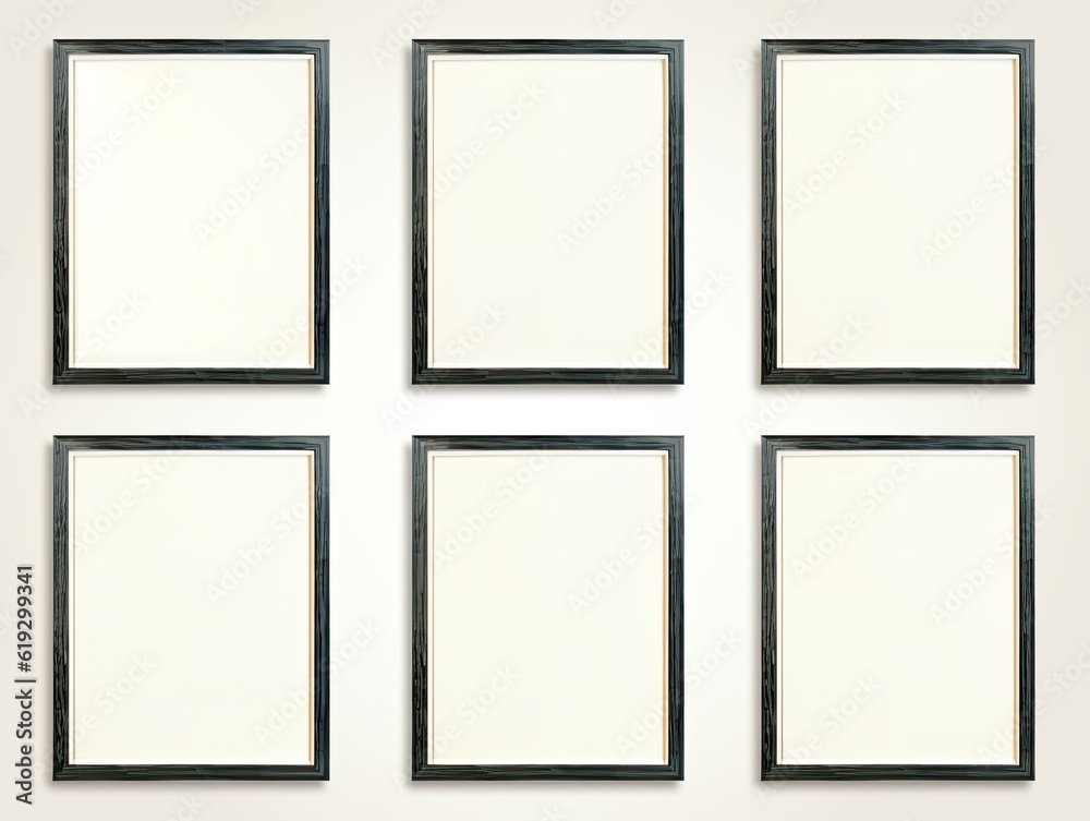 Modern Gallery Wall Poster Frames Mockup | Stylish Artwork Presentation for Interior Design , Showcase Your Artwork with Modern Gallery Wall Poster Frames