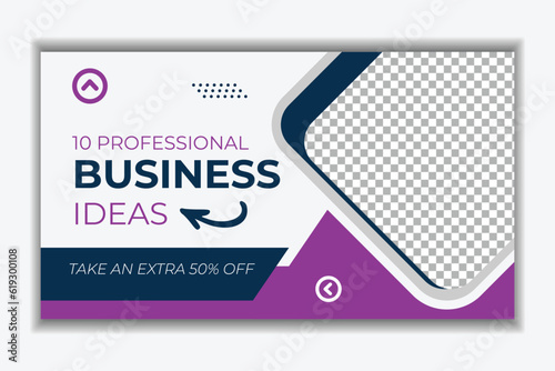 youtube video thumbnail or web banner template for business