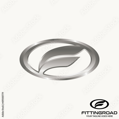 Logo design graphic concept creative abstract premium free vector stock letter F or FR font with emblem ellipse Related to initial typography monogram