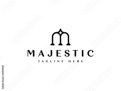 luxury letter M logo design