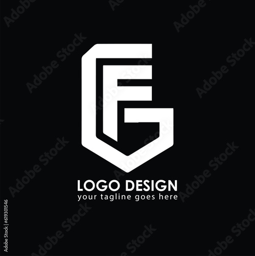 GF FG Logo Design, Creative Minimal Letter FG GF Monogram